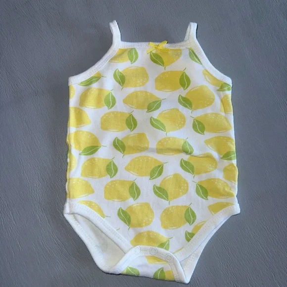 Lemon Print Kids Bodysuit - Yellow and White - Picture 1 of 2